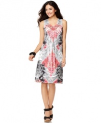 Dashes of sublimination give this petite printed Style&co. dress extra edge. (Clearance)