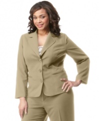 Smart style: AGB's polished plus size jacket features a great fit and softly rounded notched collar.