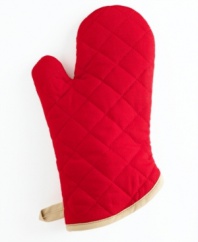 Your hands are your most precious cooking commodity - protect them with this stylish and unbelievably comfortable oven mitt. It's soft, quilted and vibrant, with a terry cloth lining to keep your hands safe. Limited lifetime warranty.