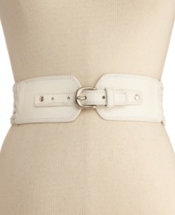 Reach the limits of your fashion sense with this chic woven belt from Steve Madden.