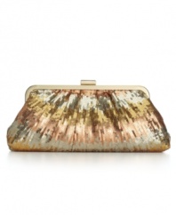 Breathtakingly brilliant. This head-turning sequin clutch from Jessica McClintock adds wow-factor to any ensemble with shining sequins and a classic top lock closure.