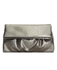 Add a pop of color and texture to your evening look with this fresh elongated clutch from Style&Co.