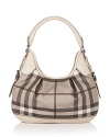 Burberry reinvents the iconic check in a smoky hue.