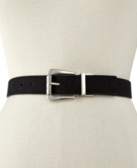Keep your style options open with this chic reversible belt from Nine West! Flips from exotic snake to shimmering patent leather for non-stop ferocity.