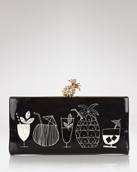Belly up with this patent leather clutch from kate spade new york. A perfect companion for your favorite cocktail frock, it's the pineapple of our eye.