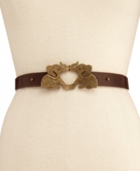 A positively perfect pachyderm-topped belt from American Rag. Adds a cute touch to casual, seasonal looks.