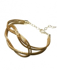Through the use of indigenous fiber materials like buri and organic golden grass, found only in Brasil, Art da Terra creates handcrafted costume and fashion jewelry and handbags. The technique of intertwining golden grass, natural fibers and textiles into intricate designs by hand adds distinctive character to Art da Terra's creations. Own a piece of Brasil with this knot clasp bracelet made from golden straw found in the Amazon. Discover Brasil. The bold colors. The exotic scents. The sensual textures. The natural sensations. Only at Macy's.