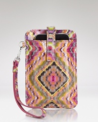 Hit print in practical fashion with this leather iPhone case from Lodis Accessories, sized to stow your PDA.