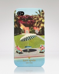 kate spade new york has dressed up the fun (and totally functional) iPhone case in a laid-back motif, designed exclusively for the iPhone 4. It's a sure conversation starter.