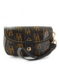 The mini bag with lots of possibilities, the Signature flap wristlet by Dooney & Bourke.