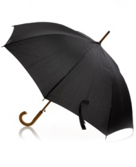 A timeless classic, this wooden London Fog umbrella features automatic open and an oversized canopy that keeps you dry and looking stylish.