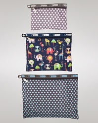 Keep your babe's essentials organized with this set of printed nylon pouches from LeSportsac.