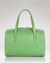 kate spade new york gives a ladylike shape a modern makeover. Rendered in preppy grasshopper green, this bag lives for your a crisp collar and pearls.