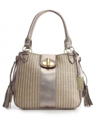Designed with warm-weather in mind, this carefree design from Marc Fisher is ready for summer. High-shine metallic trim and signature hardware add a polished feel to this lovely shoulder bag shape.