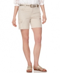 Style&co.'s petite shorts are ready for every day and anything! Cargo pockets lend utility-chic and a matching belt makes accessorizing simple. (Clearance)
