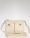 Two shiny turnlocks team up for a touch of glam on this lush leather crossbody from MARC BY MARC JACOBS.