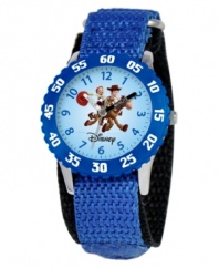 You've got a friend in this fun Time Teacher watch from Disney. Featuring Woody and Jessie from Toy Story, the hour and minute hands are clearly labeled for easy reading.