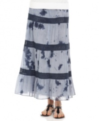 Go boho-chic with this petite tie-dye & crochet MICHAEL Michael Kors maxi skirt -- perfect for a breezy spring look!