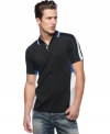 Add a shot of adrenaline to your casual style with this sporty polo shirt from INC Active.