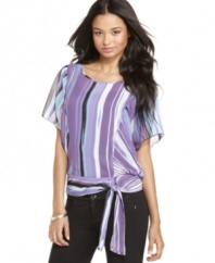 Striped in watercolors and designed with a comfy fit, this top from BCX is a calm retreat from busy style!