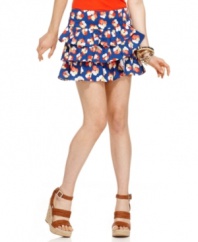 Don this tiered and flirty mini skirt from Tommy Girl for a look that takes full advantage of sunny days!