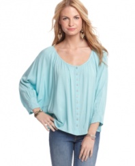 Dress-up your trusty skinny jeans with American Rag's floaty, chic design for the everyday blouse!