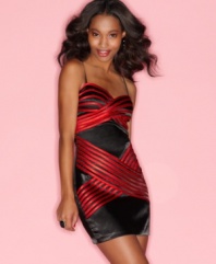 Red-hot stripes add endless allure to this party dress from Trixxi! Style it with a pair of sleek heels for a look that sizzles.