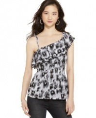 Embrace your animal instincts with this trend-forward top from Sequin Hearts. Pair it with jeggings for a super cute ensemble!