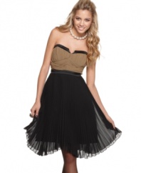 Pleats abound in this soft yet structured party dress from XOXO – a charming choice for your next formal affair!