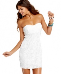 An endless supply of tonal paillettes add celebratory style to this chic little party dress from Trixxi!