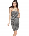 Strategically arranged stripes create a slimming effect on a dress from Rampage that's all the linear rage!