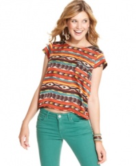 Pack a powerful tribal punch with this silky top from Pretty Rebellious, where cool back design flaunts major skin!