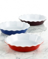 Making a masterpiece in the kitchen is a piece of... pie! Bring out the best baker you can be with the excellence of Emile Henry's classic pie dish, a traditional addition to your space with delightfully scalloped edges, a natural clay construction for unsurpassed heat conduction and incredibly durable resistance that goes from freezer to oven with ease. 10-year warranty.