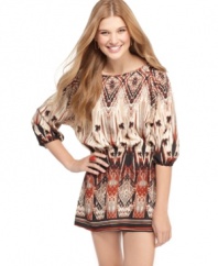 Add tribal to your style vocab and dare to wear the print with this minidress from Ali & Kris! Pairs gorgeously with flats or boots for a look that's on-trend!