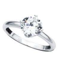 Polished to perfection. CRISLU's stunning solitaire ring features a single, round-cut cubic zirconia (1-1/2 ct. t.w.) that shines within a platinum over sterling silver setting. Size 5, 6, 7, 8 and 9.