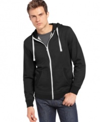 Soft and stylish, this French terry hoodie from Club Room is ideal for your seasonal layered look. (Clearance)