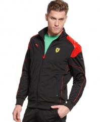 Get inspired to go faster. This Puma Ferrari track jacket is the ultimate in motivational gear.