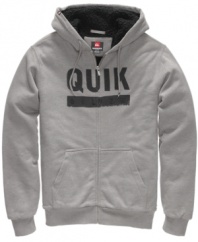 Keep it quick. This Quiksilver hoodie gets you ready in a moment -- just pull it on and go.