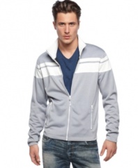 This light weight jacket from INC International Concepts keeps up with your active lifestyle.