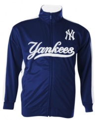 Team pride. Show your support year-round with this stylish New York Yankees MLB track jacket from Majestic.