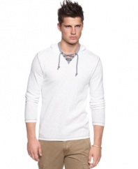 Style on a string. This drawstring hoodie from Bar III ties your summer look together.