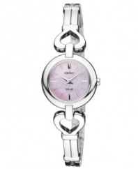 As vibrant as a sunset, this darling solar-powered watch from Seiko warms up any outfit.