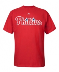 For every pitch, slide and dive, be there to represent your hometown heroes with this Philadelphia Phillies T shirt from Majestic Apparel.