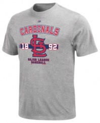 Give your favorite baseball team props. Slide into comfort and sporty style so you can cheer long and loud in this St. Louis Cardinals MLB t-shirt from Majestic.