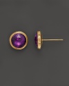 Amethyst and hand-engraved yellow gold stud earrings from Marco Bicego.