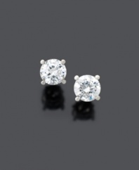 Cultivate a perfect look with Gemex Certified colorless round-cut diamond (1/3 ct. t.w.) earrings set in platinum.