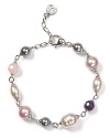 Luminous and versatile. Pearls are always a classic, and this multicolored bracelet from Majorica is a striking way to wear them.