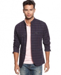 A modern take on the preppy pattern, this plaid blazer from Sons of Intrigue will look great with your best denim or chinos for a fashion forward summer look.