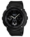 Bad-girl chic: this rugged, shock-resistant watch by Baby-G features a blacked-out design and analog-digital tech.