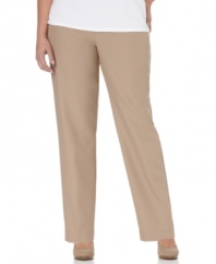 Plus size fashion that's always comfortable and easy to wear. Slip into these pull-on pants from Alfred Dunner's collection of plus size clothes.